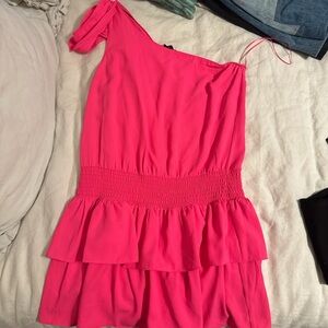 Amanda Uprichard Pink Off-Shoulder Dress